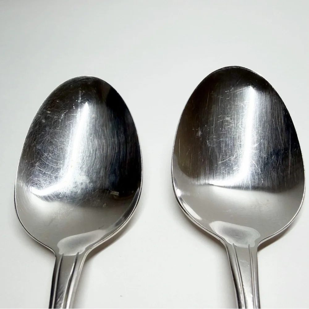 SSS Oneida Trinity Brushed Stainless Serving Spoons and Meat Fork Serveware